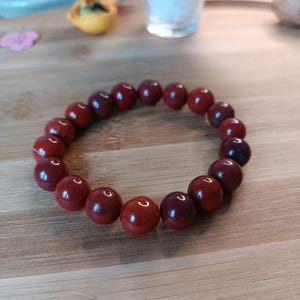 Energie Armband mit Jaspis rot, 12 mm, Chakra Armband