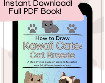 EBook! How to Draw Kawaii Cats: Cat Breeds PDF file instant download
