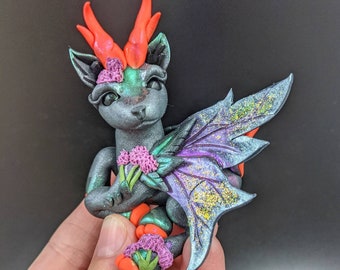 Polymer Clay Deer - Thistle the Fairy Fawn - Cute Fantasy Sculpture OOAK Hand Made Free Shipping