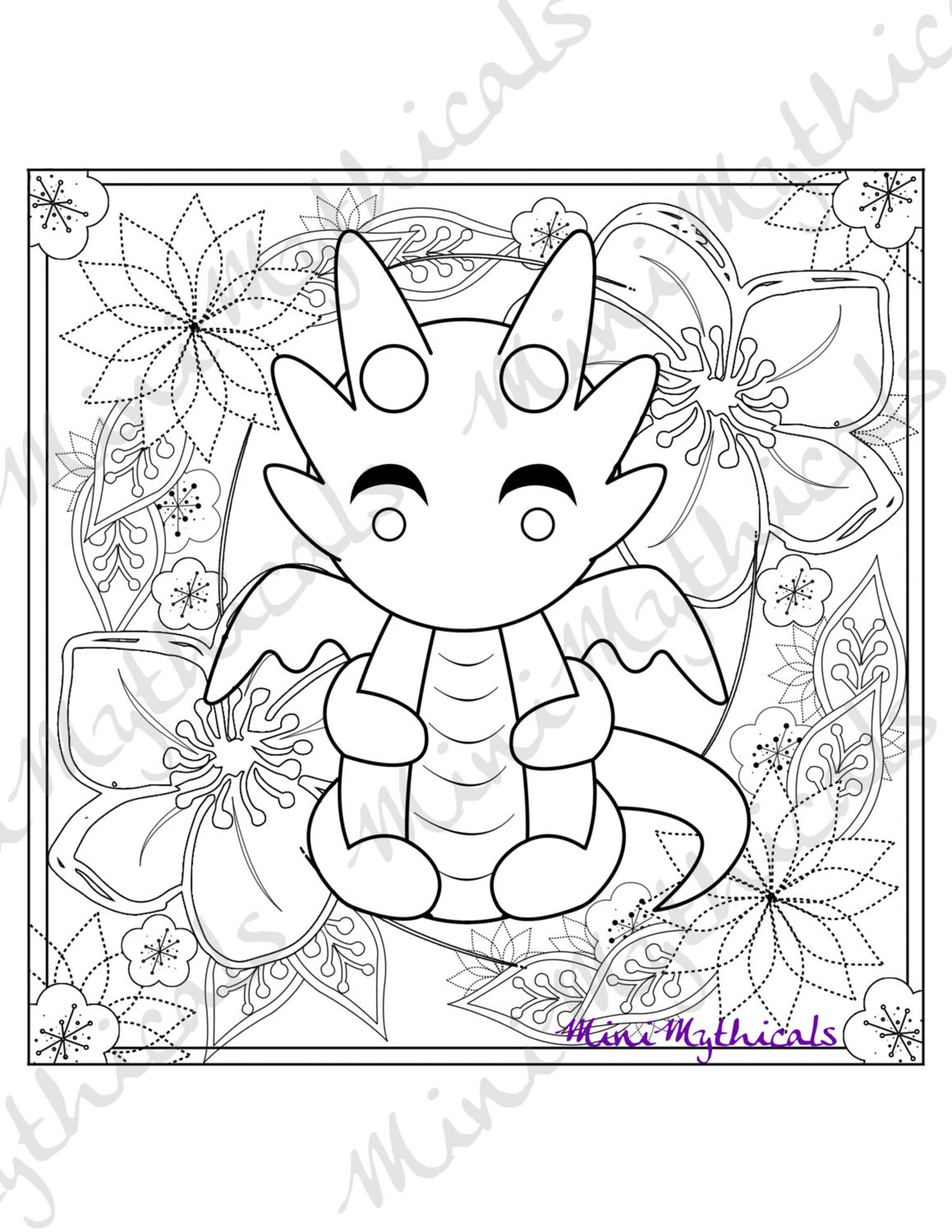 Cute Kawaii Dragon Coloring Pages Free Coloring Pages | Images and