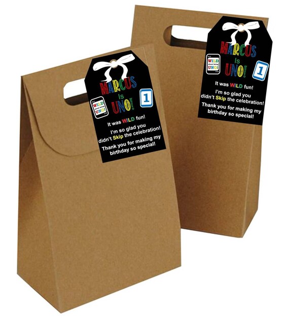 UNO Gift Bag Labels Paper Stickers, Labels & Tags