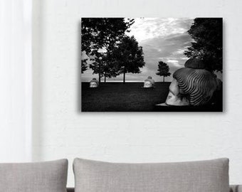 Buddha Statue, Buddha, Zen, Yoga art, Black and white, buddah, buddah statue, buddha art, budha head statue, asian art, zen photography