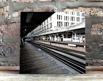 EL Train Stop Photograph - Living Room Wall Decor Home Art Urban Photography Print
