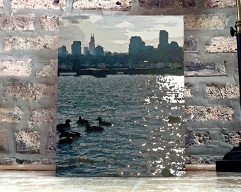 Lakefront Landscape Photography - Living Room Home Decor - Harbor Wildlife