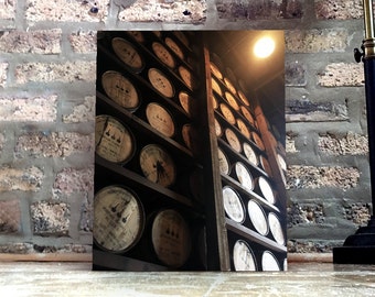 whiskey barrels, bourbon barrel, woodford reserve, woodford, oak barrels, bourbon, whiskey, bourbon whiskey, kentucky, barrel, Stacks Print