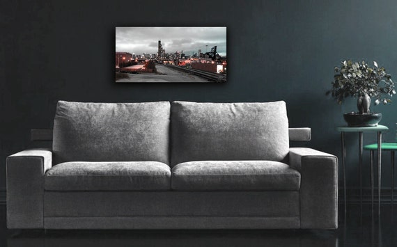 Chicago Skyline Canvas Chicago Gift Home Decor Chicago Etsy