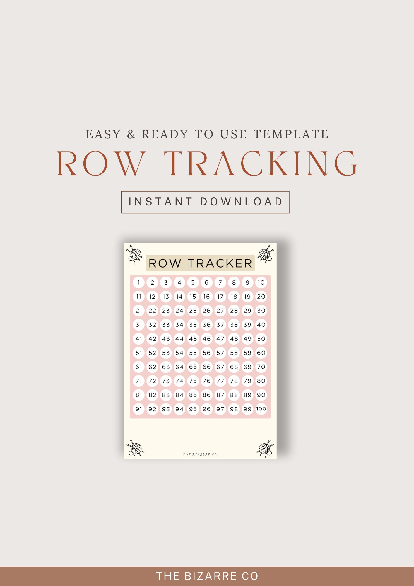 Row Time Tracker Knit Crochet Project Row Tracker - Etsy