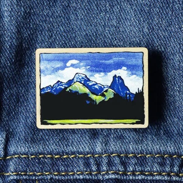 Brokeback Mountain Pin Badge, LGBTQ Pin, Jack Twist and Ennis Del Mar, Brokeback Mountain Landscape Postcard, Gay Movie Art, Pride Jewelry