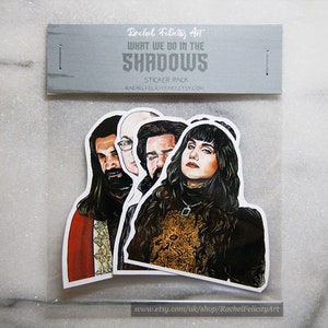 What We Do In The Shadows TV Series Sticker Pack With Nadja, Laszlo Cravensworth, Nandor The Relentless, Guillermo and Colin Robinson