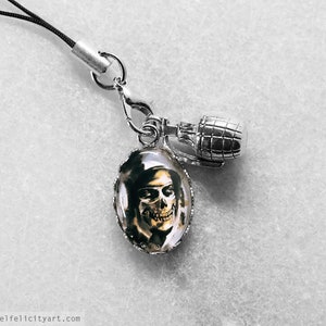 Ghost MW2 Phone Charm, Simon &quot;Ghost&quot; Riley Art Print Keychain, Cell Phone Charm