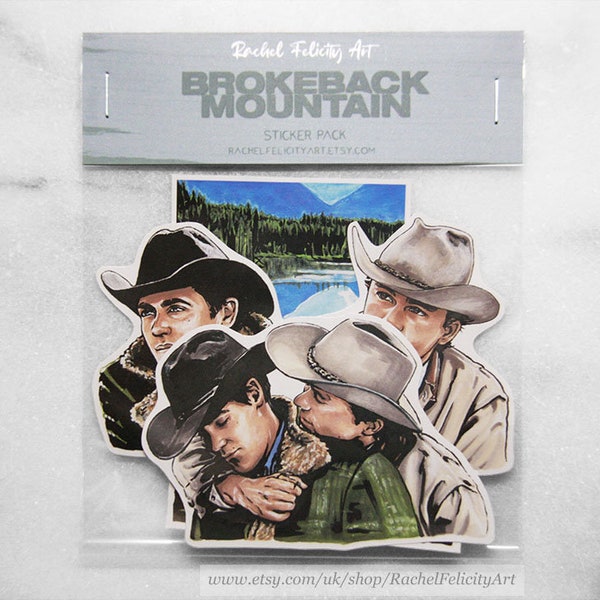 Brokeback Mountain Sticker Pack With Original Art Of Jack Twist and Ennis Del Mar, LGBTQ Movie Sticker Pack