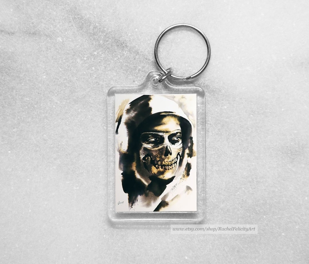 Ghost MW2 Keychain or Simon ghost Riley Art Print Keyring Etsy