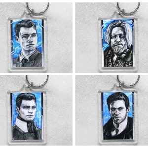Connor, Hank Anderson, RK900 and Gavin Reed Art Print Keychains, Keyrings or Magnets