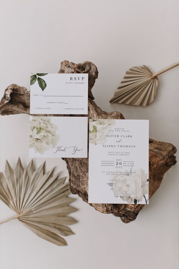 Wedding Invitation Template Wedding Invitation Floral | Etsy