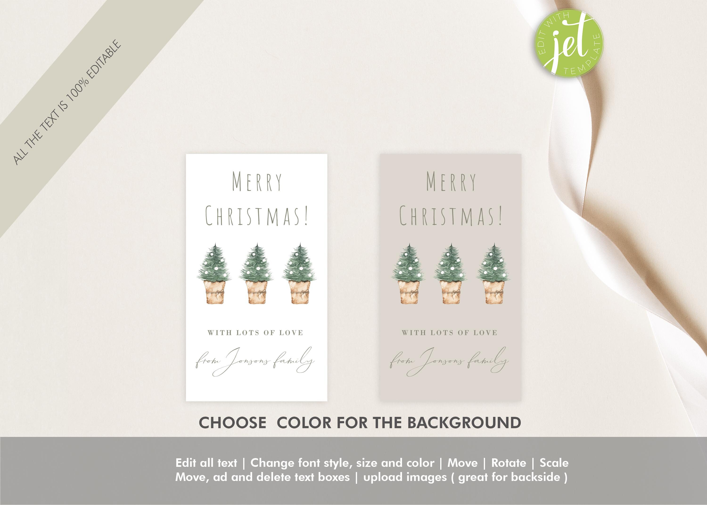 Printable Christmas Tree Tags Christmas Gift Tags Editable - Etsy