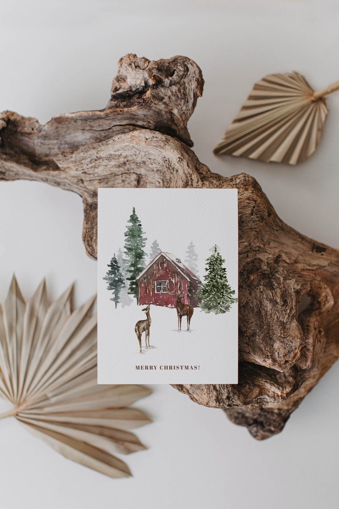 Christmas Card Printable, Christmas Greeting Cards, Farmhouse Greeting ...