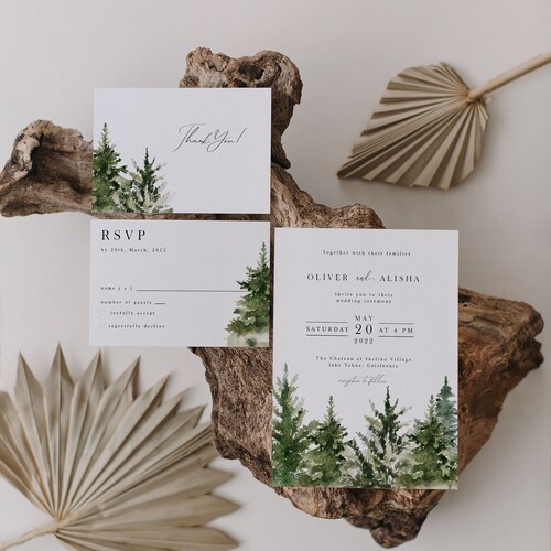 Printable Wedding Invitation Set Rustic Wedding Invitation - Etsy