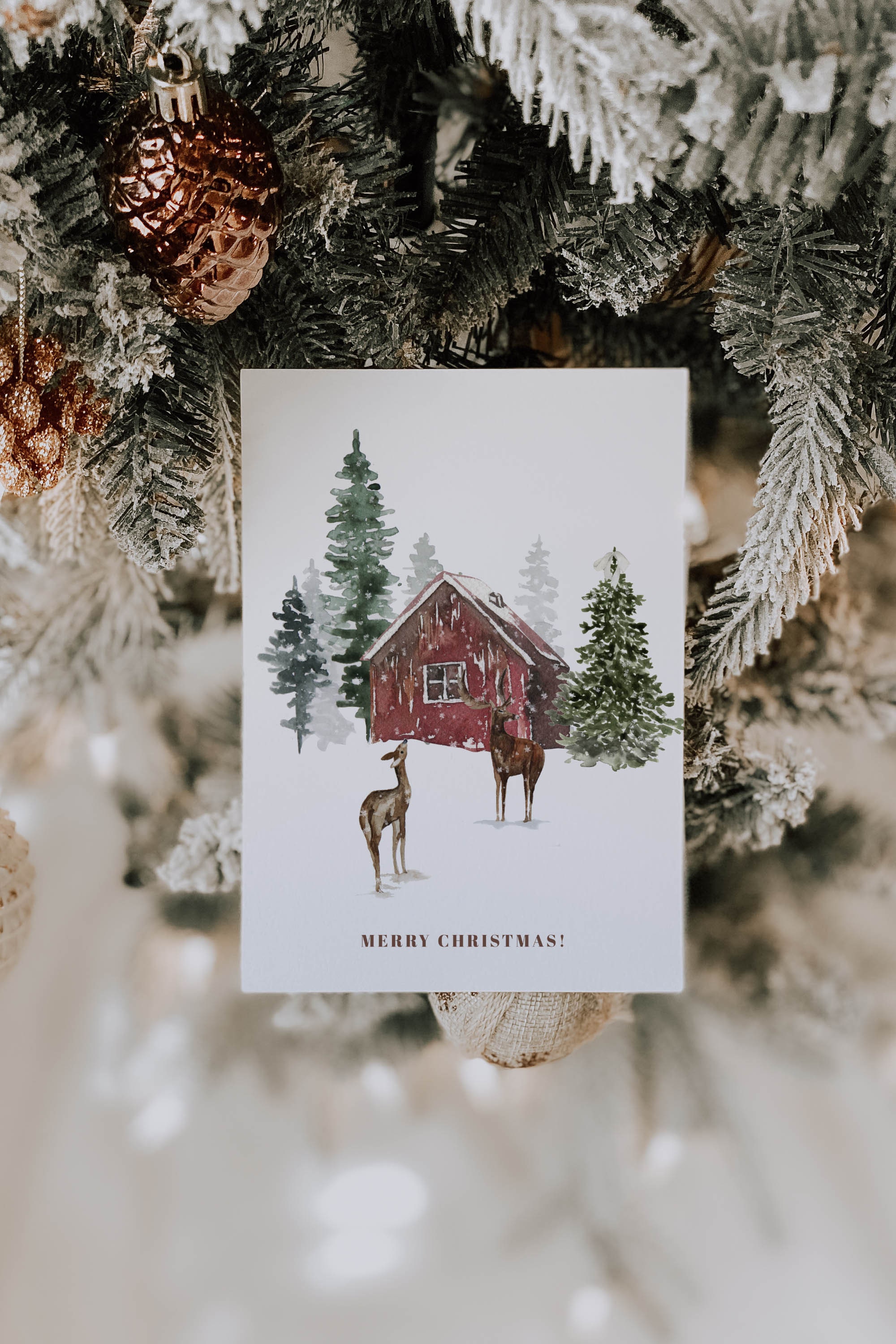 Christmas Card Printable, Christmas Greeting Cards, Farmhouse Greeting ...