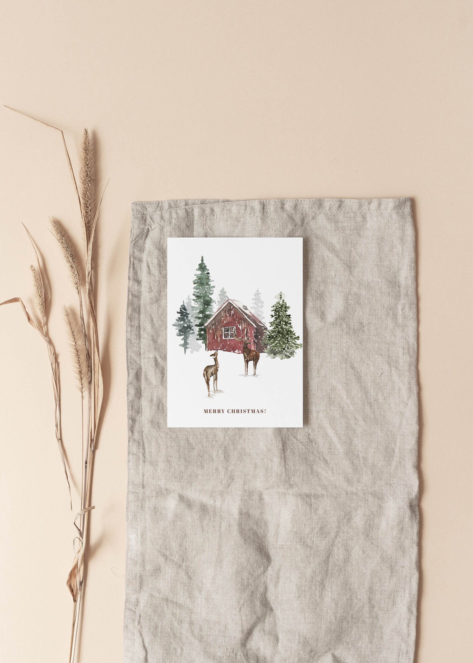 Christmas Card Printable, Christmas Greeting Cards, Farmhouse Greeting ...