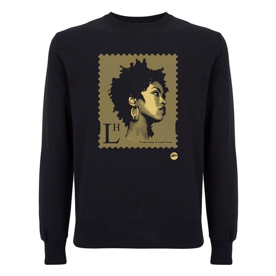 Le fuugess Lauryn Hill Rap Hip Hop Homme à Manches Longues T-Shirt Noir Taille S-3XL