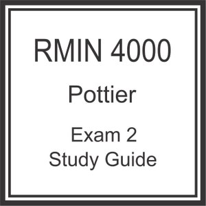 RMIN 4000 Pottier Exam 2 Study Guide