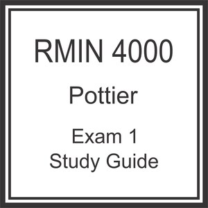 RMIN 4000 Pottier Exam 1 Study Guide
