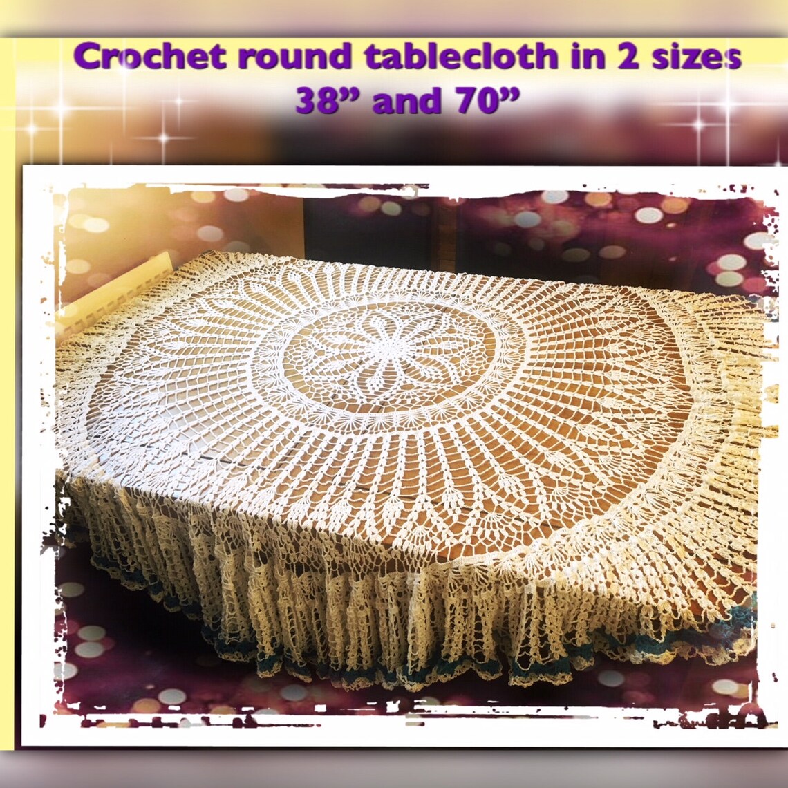 Written pattern How to crochet round tablecloth in two sizes | Etsy