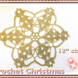 Crochet Christmas 12&quot; Star - written pdf pattern
