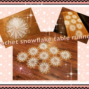 Crochet Christmas Snowflake Table Runner - Written Pattern