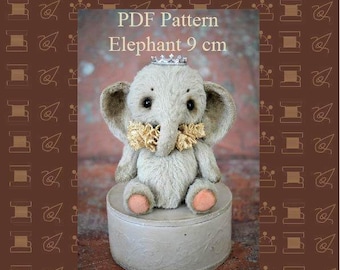 PDF Pattern Elephant 9 cm By Nadya Krishchenko Artist Teddy Elephant Pattern Toy Elephant