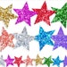 Glitter Stars Clipart, Party Decor, DIY Invitations, Planner, Star Clip Art, Sparkle, Gold Silver Multicolor, JPG & PNG Instant Download