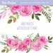 Pink and Blush watercolour roses clipart, floral watercolor clip art for wedding, anniversary cards, Printable DIY arrangement, PNG