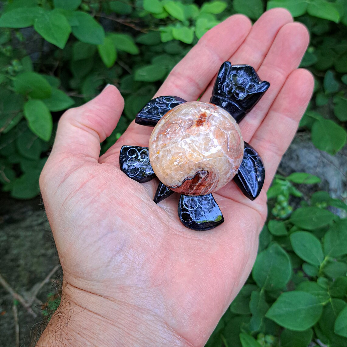 Hand Carved Sea Turtle Natural Gemstone Turtles Carved | Etsy