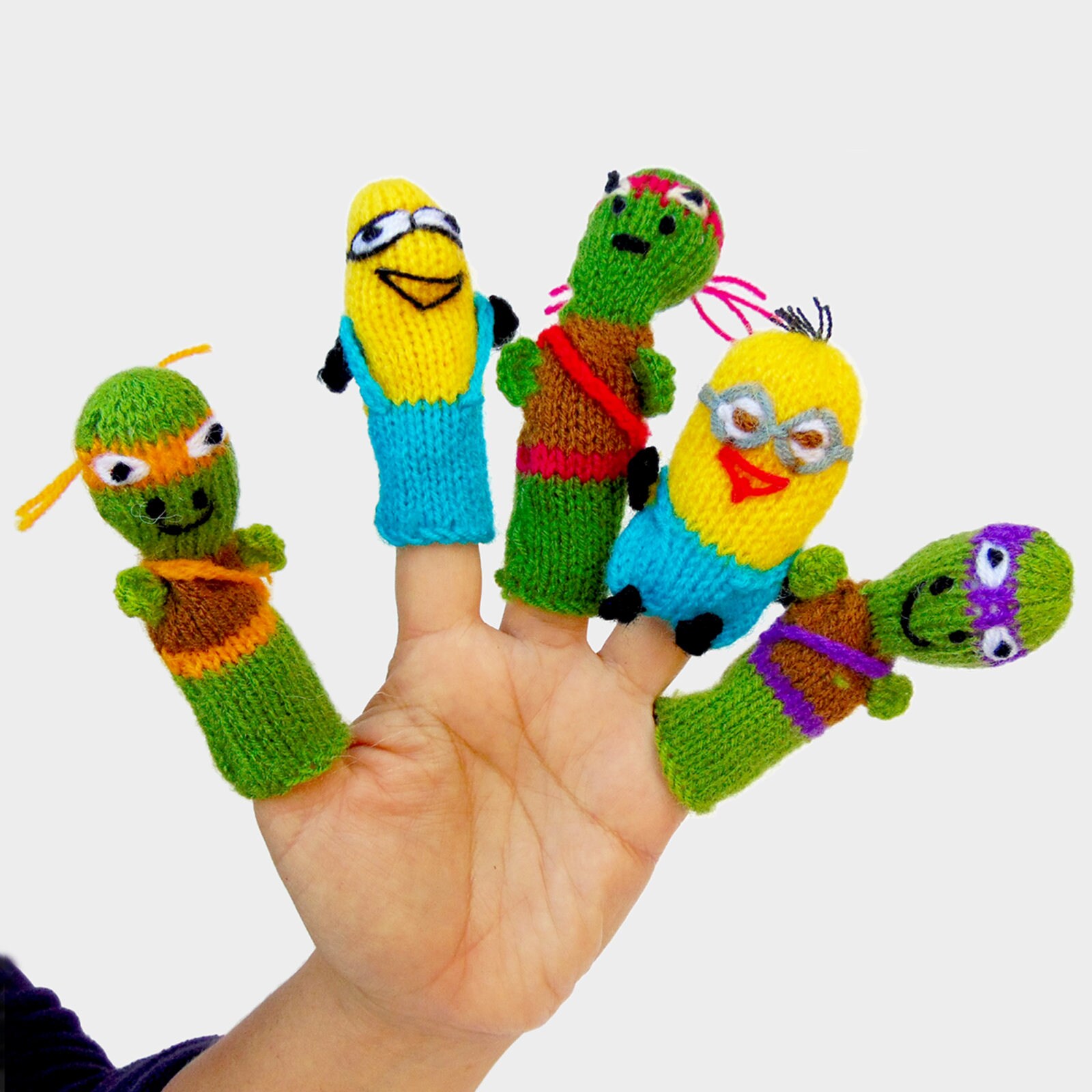 Lot of 10 Knitted Finger Puppets Hand Puppets Educational Etsy