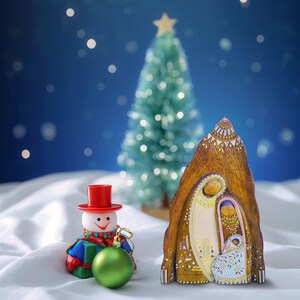 Rare Religious Holiday Christmas Piece | Holy Family Scene From South America | Wooden Nativity Set | Wooden Nativity Set