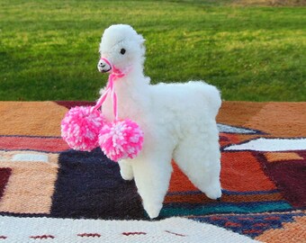 Lama en peluche animaux avec 4 bébés lamas Mignon Alpaga Peluche Set Kawaii Lama Doux Oreiller Poupées pour les filles Anniversaire Mariage Anniversaire Cadeaux Maison Sof | FR