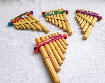 7 Pipes Small Peruvian Pan Flute | Kid's Wooden Pan Flute from Peru | Handcrafted Wooden Children's Pan Flute | Handmade Children's Flute