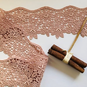 The Lace Co. Schöner Kaffee-Hautton 3 "Cut-Out Guipure / Venise Lace Trim