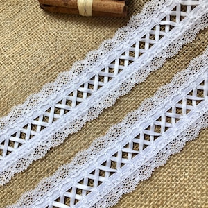 The Lace Co. Wit lint veter en kantgaren 2"/5 cm