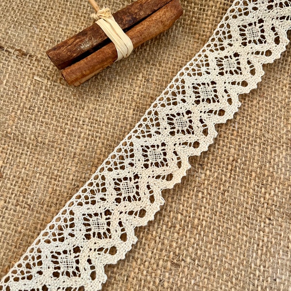 The Lace Co. Dentelle de Cluny au crochet en coton Nottingham, coton naturel écru 4,25 cm/1,75 po