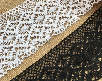 The Lace Co.   Black Premium Cotton Lace Trim 11 cm/4.25"