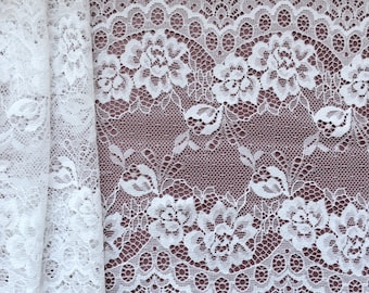 The Lace Co. Bordure en dentelle large coupée blanc doux 7,5" / 19 cm