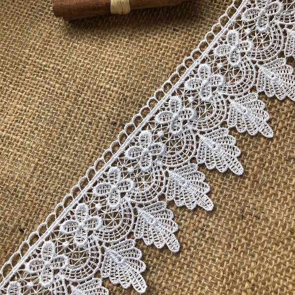 The Lace Co. Beautiful White2.75" Guipure Venise Lace Trim