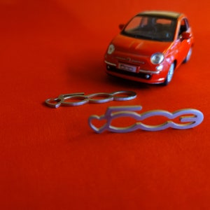 FIAT 500 e heart, emblem, key ring, Portachiavi Pendenti, KeychainAUTO or motorcycle lettering individually made image 2