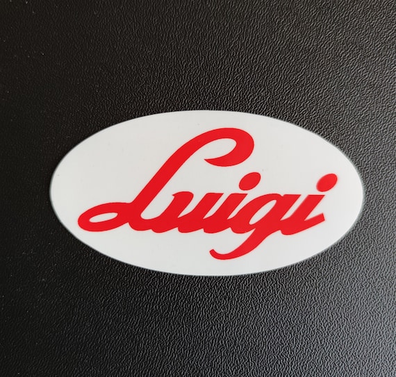 FIAT 500 Luigi, Auto-Aufkleber , Tuning Maße 10 x 5.3cm OVAL Rot