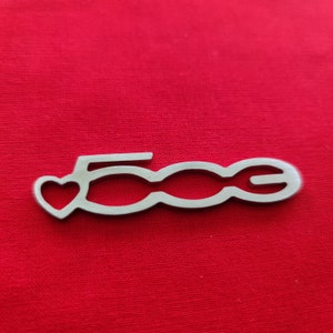 FIAT 500 e heart, emblem, key ring, Portachiavi Pendenti, KeychainAUTO or motorcycle lettering individually made image 4