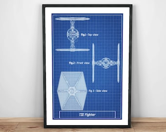 Star Wars patent, tie fighter, patent art, patent, Star Wars Poster, Star Wars Patent, Star Wars Print, star wars wall art, starwars poster