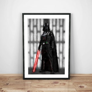 darth vader poster, star wars wall art, star wars decor, star wars art, star wars download, star wars printable, wall decor, star wars print