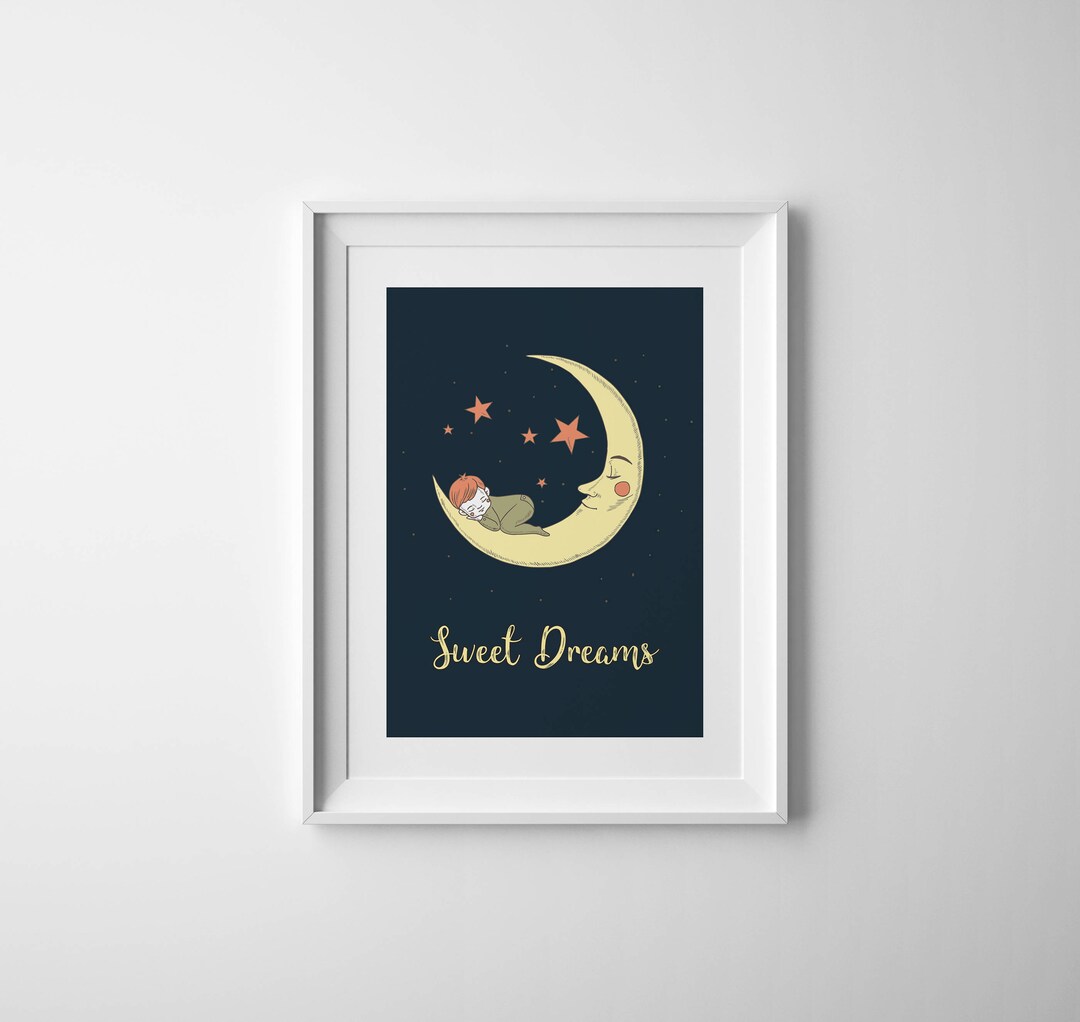 Moon Night Stars for Kid Print Printable Quote Print - Etsy UK
