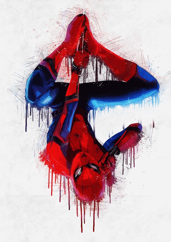 Spiderman maravilla cartel de Spiderman pintura Spiderman - Etsy España